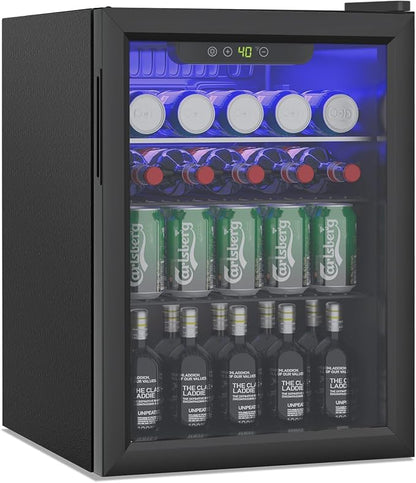 Compact Beverage Refrigerator, 95 Can/2.6 Cubic Feet Fridge by Erivess