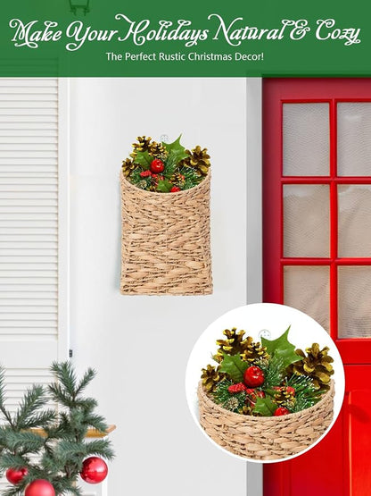 VerdantVibes Handwoven Wall Hanging Basket – Natural Water Hyacinth Basket - Image 7