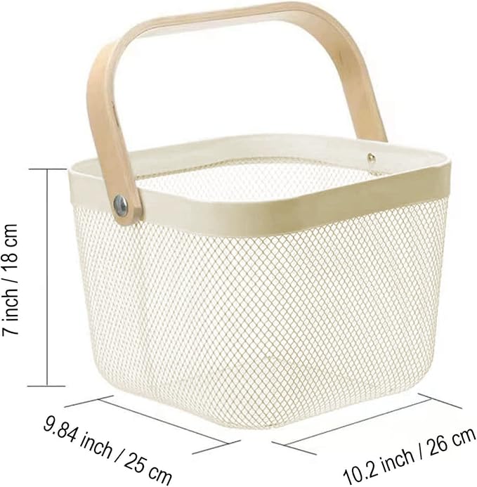 AJIODA Metal Mesh Steel Basket, Storage Organizer Basket Multi-functional - Image 4