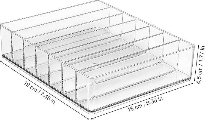JessLab Makeup Organizer for Eyeshadow Palette and Lipstick, 7-Section Acrylic - Image 3