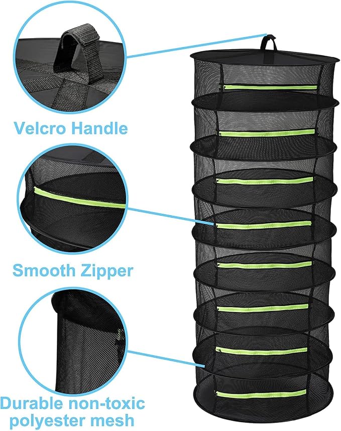 Herb Drying Rack Hanging 8 Layer, 2ft Collapsible Herb Dryer Mesh - Image 4