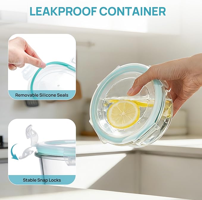 Vtopmart 5Pack 22oz Glass Storage Containers - Image 6