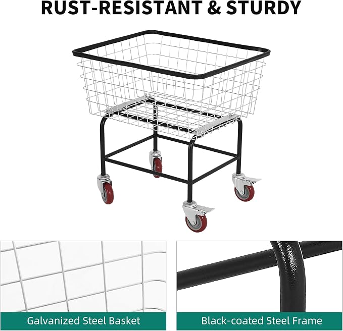 Extra-Large Rolling Laundry Cart - Image 6