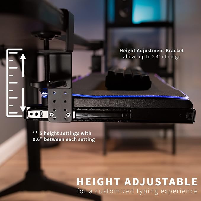 VIVO Large Height Adjustable Under Desk Keyboard Tray - Image 4
