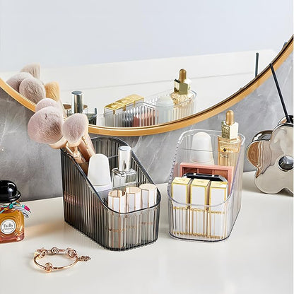 Black Makeup Brush Holder for Vanity, Bathroom Countertop Organizer 6 Cups - Image 2
