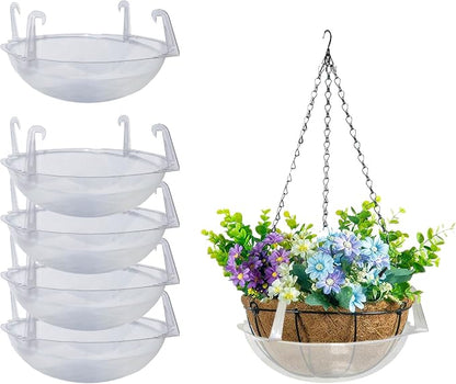 Curtis Wagner Plastics Wire Coco Hanging Basket Drip Pan 14" x 3.75" | 5-Pk by CurtisWagnerPlasticsCorp