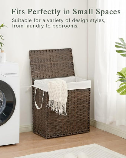 Laundry Hamper with Lid Wicker Laundry Basket 112 L Laundry Hampers Handwoven - Image 7