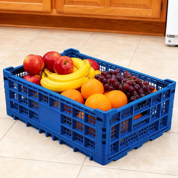 Collapsible Storage Crates, 52 Liter Heavy Duty Foldable Plastic Crates - Image 8