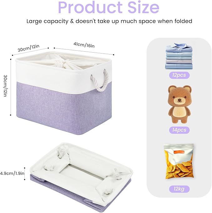 16x12x12 In Foldable Fabric Large Storage Bins - Image 5