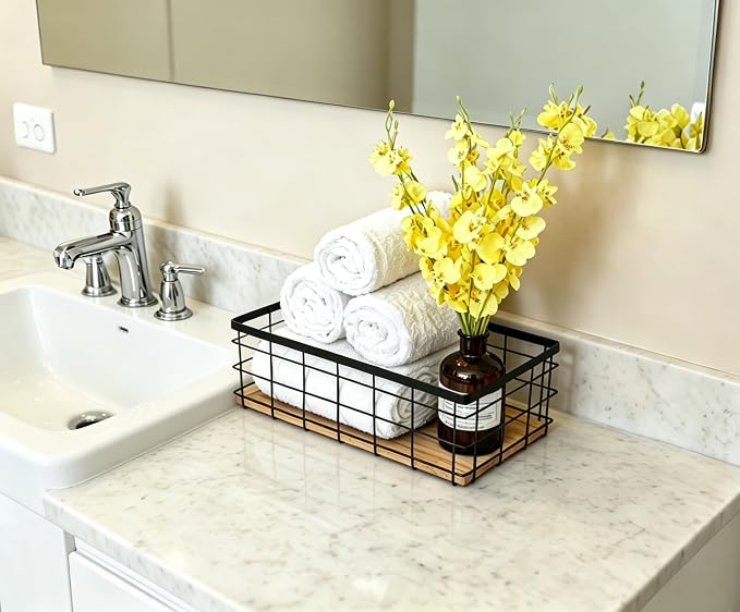 ShabbyDecor Farmhouse Metal Wire Basket - Image 5