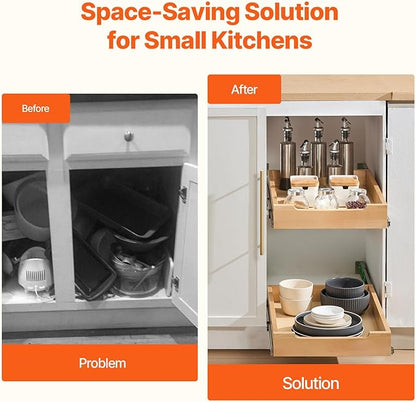 VEVOR Pull Out Cabinet Organizer, Soft Close Slide out Shelf, Heavy-Duty - Image 4
