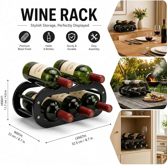 PEKER Wine Rack – Small Countertop Wine Rack & Wine Bottle Holder - Image 2