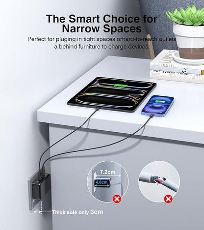 Fast Charger Block, GaN 6 Port USB C Charging Station Hub Cube, 100W Multiport - Image 6