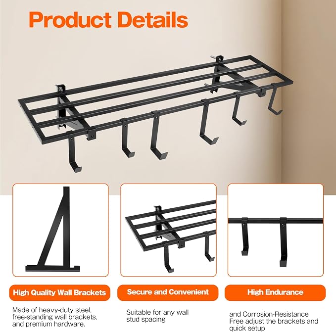 Garage Wall Shelving, 1X4 ft Garage Storage Rack, Heavy Duty Wall Mounted - Image 3
