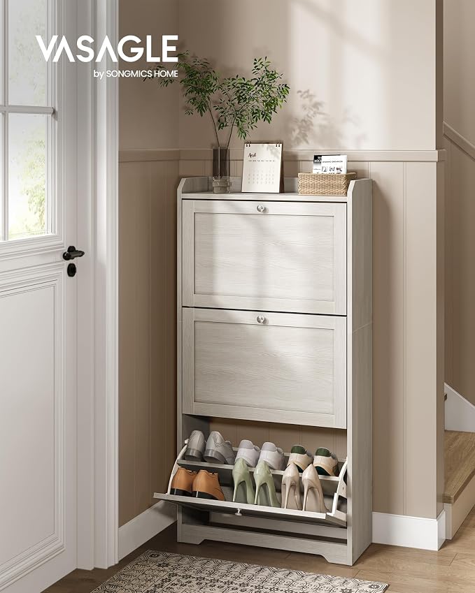 VASAGLE Shoe Organizer, Adjustable Dividers, Oatmeal Beige | Adjustable and - Image 3