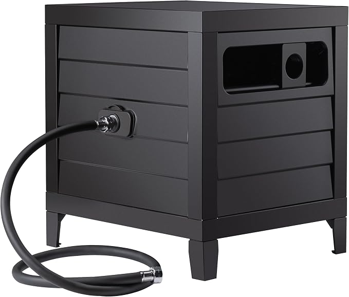 AQUAZILLA Metal Garden Hose Reel Deck box, Durable Steel Garden Hose Storage - Image 2