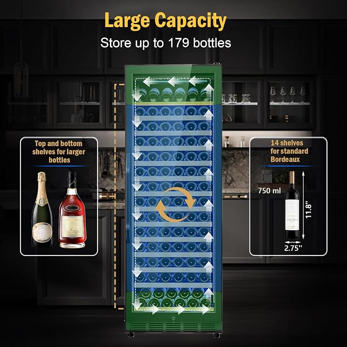 Wine Fridge Freestanding, 173 Bottles 24 Inch Wine Cooler Refrigerator - Image 2