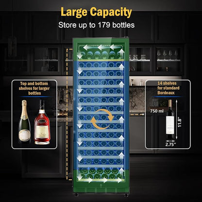 Wine Fridge Freestanding, 173 Bottles 24 Inch Wine Cooler Refrigerator - Image 2