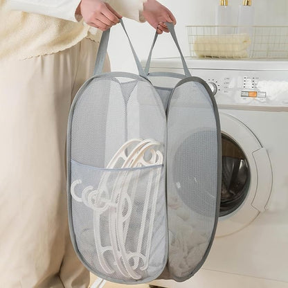 Foldable Mesh Popup Laundry Hamper, Laundry Basket Easy to Open and Fold - Image 3