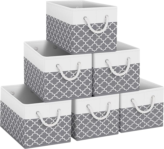 Storage Bins 6-Pack, Foldable Storage Baskets by Fabtotes
