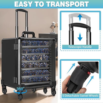Miniatures Storage Case Miniatures Transport Case Aluminum Alloy Frame Display - Image 8