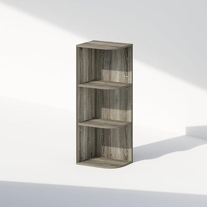 Furinno Reed Corner Shelf, 3-Tier Corner Bookshelf, Book Shelf, Corner Shelves - Image 5