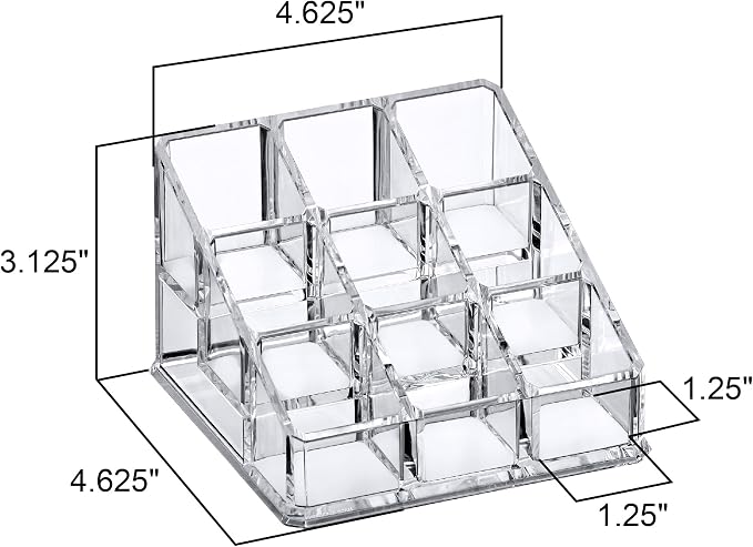Amazing Abby - Glamour - 2-Pack 9-Slot Acrylic Nail Polish Organizer, Lipstick - Image 3