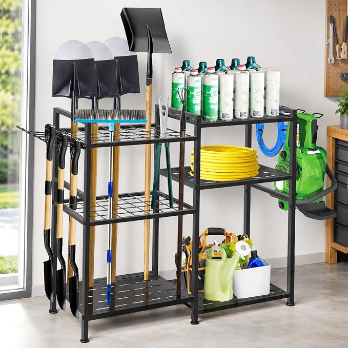 Garden Tool Organizer, 33.8×11.8×32inch Heavy-Duty Steel Garden Tool Rack - Image 8