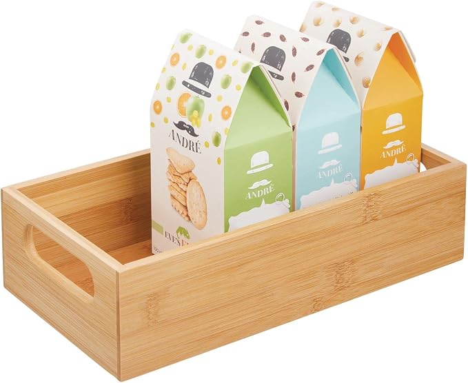mDesign Bamboo Kitchen Storage Container Bin by mDesign