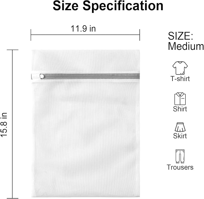 3 Pack Mesh Laundry Bags Medium by MDSXO- Fine Durable Lingerie Delicates Bag - Image 2