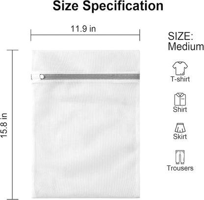 3 Pack Mesh Laundry Bags Medium by MDSXO- Fine Durable Lingerie Delicates Bag - Image 2