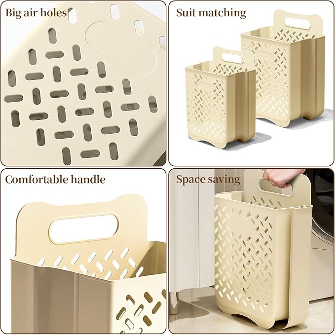Laundry Basket Hamper, Hanging Wall Collapsible Laundry - Image 4