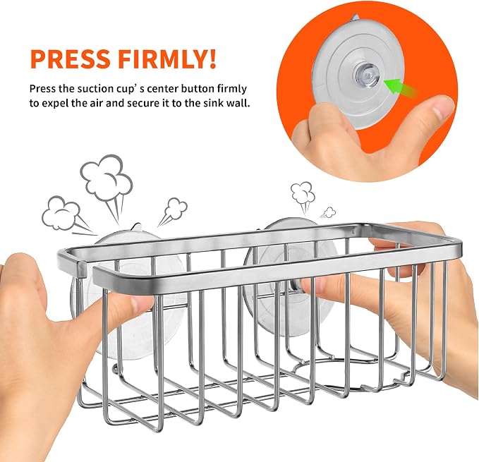 SunnyPoint NeverRust Deluxe Kitchen & Bathroom Sink Sponge Holder Organizer - Image 9