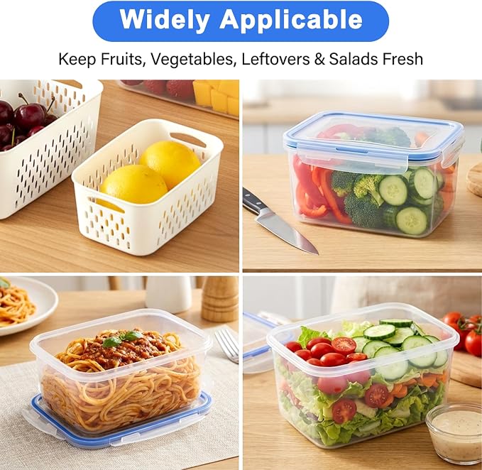 Produce Storage Containers 3-Pack – Colander Basket, Airtight - Image 8