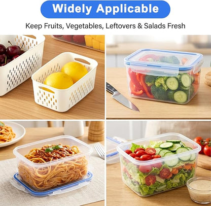 Produce Storage Containers 3-Pack – Colander Basket, Airtight - Image 8