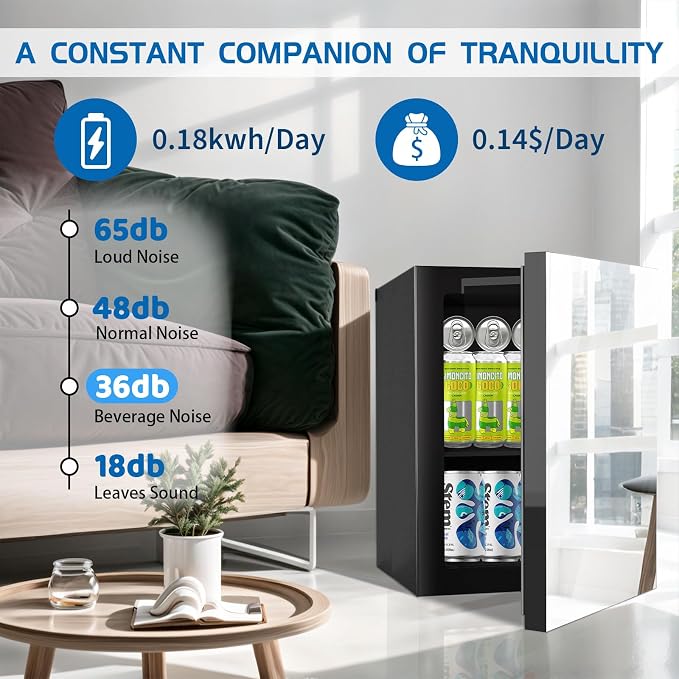 Compact Beverage Refrigerator, 24 Can/0.95 Cubic Feet Fridge - Image 3