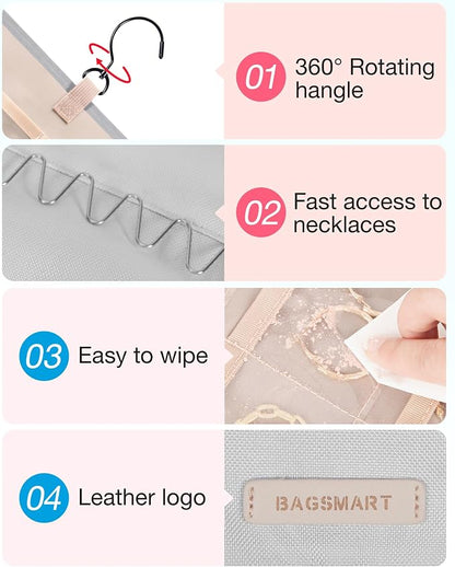 BAGSMART Hanging Jewelry Organizer Storage Roll - Image 4