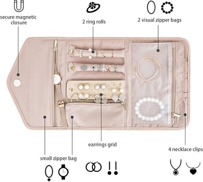 BAGSMART Travel Jewelry Organizer Roll Foldable Jewelry Case - Image 3