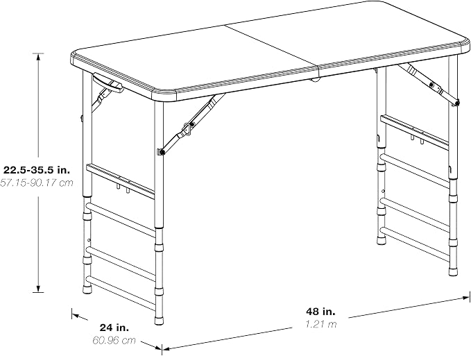 Office Star Resin Multipurpose Rectangle Table, 4-Feet Long, Height Adjustable - Image 3