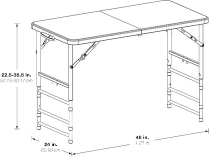 Office Star Resin Multipurpose Rectangle Table, 4-Feet Long, Height Adjustable - Image 3