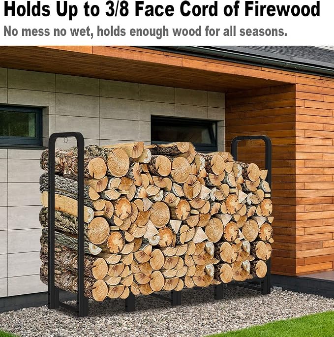Firewood Rack Stand 6ft Heavy Duty Logs Carrier Holder - Image 6