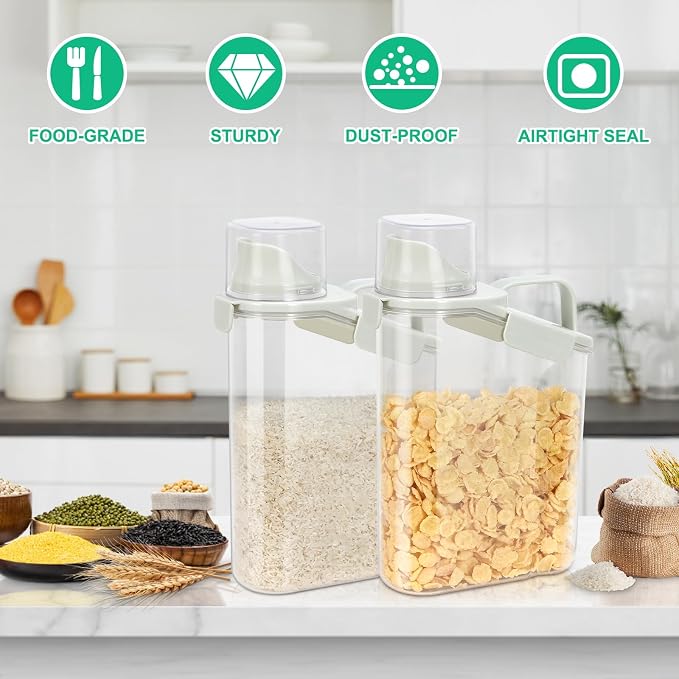 TBMax Rice Container Cereal Storage Container 2 Pack 3.2-Quart, Kitchen Pantry - Image 7