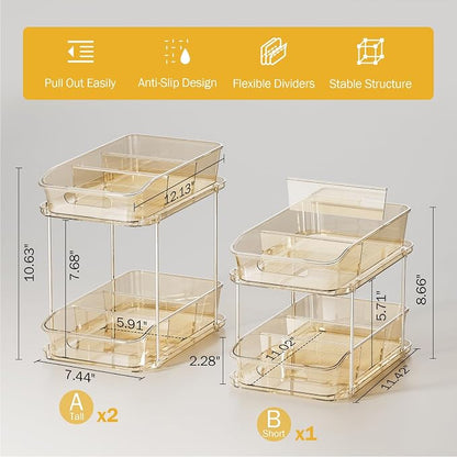 Delamu 2-Tier Under Sink Organizers and Storage, Pull Out Kitchen Pantry - Image 5