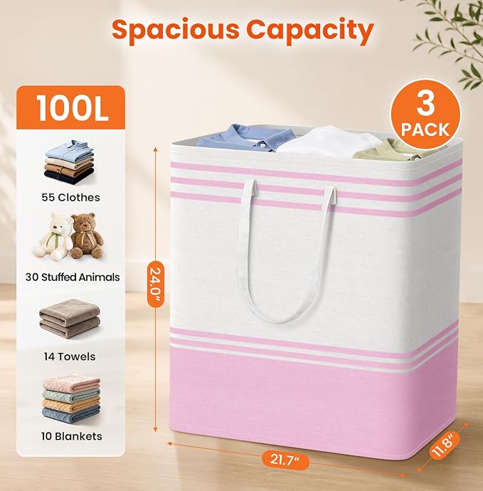 TranquilRelax 3-Pack Laundry Basket - Image 2