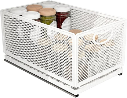 Sliding Cabinet Basket Organizer Drawer Self Adhesive Slide out Pantry Shelves by ULIKEUS