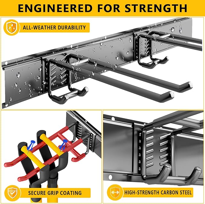 Garage Tool Organizer Wall Mount, 48inch Heavy-Duty Garage Storage System and - Image 4