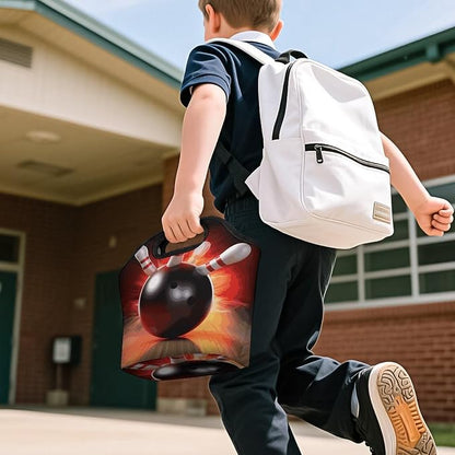 Bowling Ball Lunch Bag Cooler Bag Tote Bags | Reusable Portable Lunch Box - Image 7