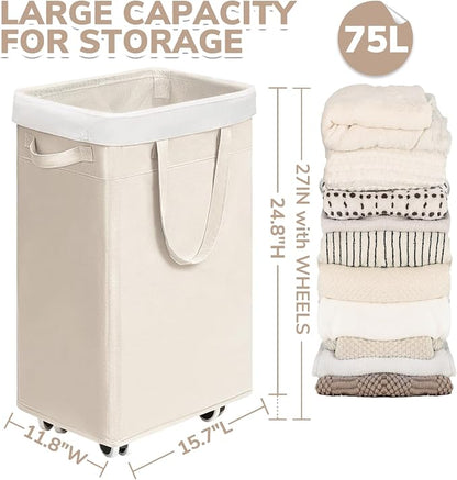 CHICVITA 75L Slim Collapsible Laundry Basket - Image 4