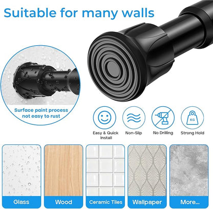 4 Pack Tension Rods for Windows 28 to 48 inch, Adjustable Curtain Rods No - Image 3