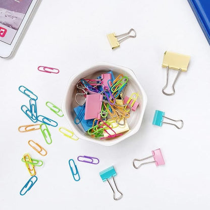 Ceramic Paper Clip Holder Gold Line Paper Clip Dispenser Organizer - Image 6